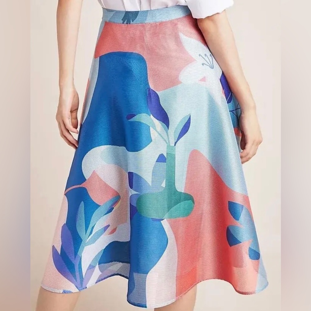 PankaJ & nidhi Anthropologie flare Floral Skirt size 4
